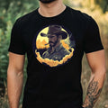 Mens Cowboy Smoked Motif Cotton T-Shirt Size XS to 5XL