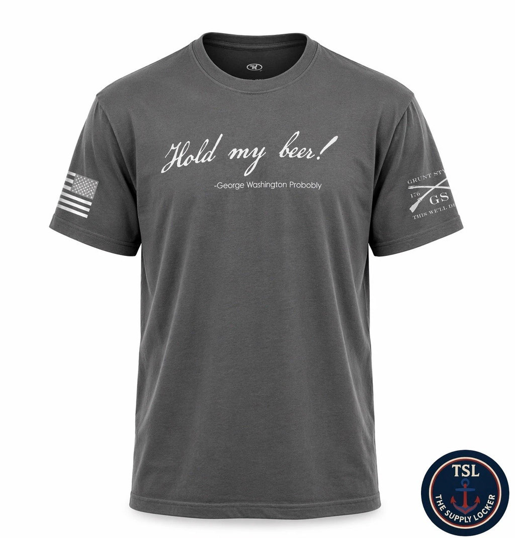 Grunt Style Athletic Works “Hold My Beer” T-Shirt Gray Men’s L