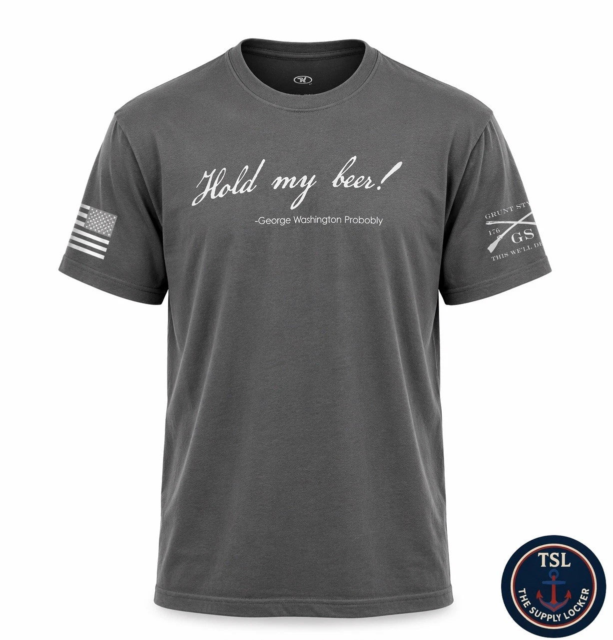 Grunt Style Athletic Works “Hold My Beer” T-Shirt Gray Men’s L