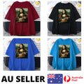 Famous Painting Mona Lisa Shirt Hold Cat Creativity - AU Stock Unisex , , , Long Sleeve Tee
