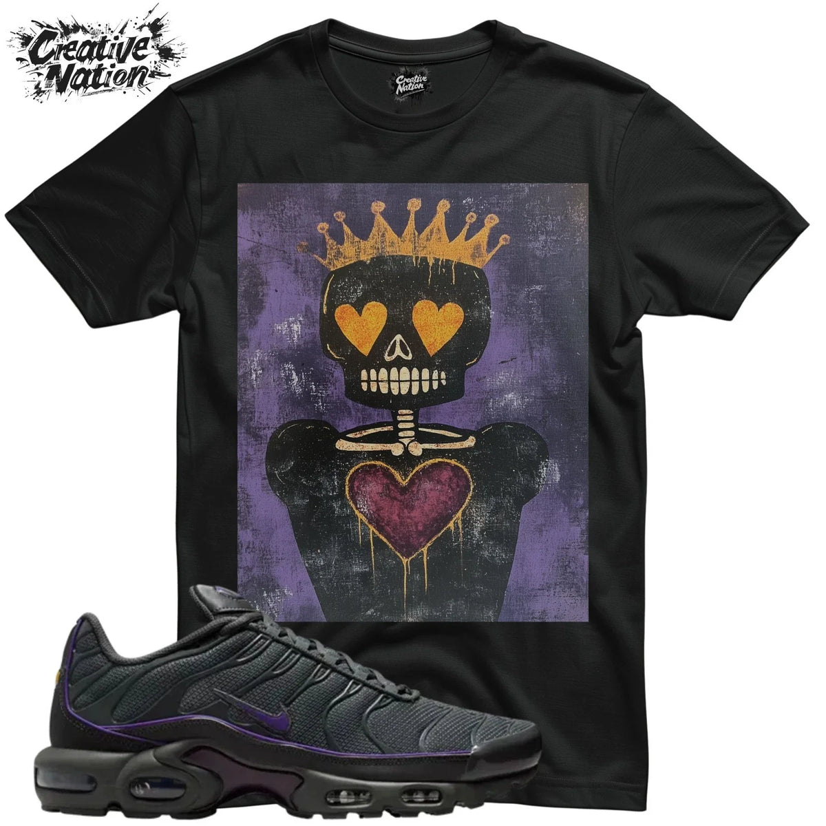 Shirt To Match Air Max Plus OG Iron Grey Wild Grape Unisex Tee Skull Shirt Unisex , , , Long Sleeve Tee