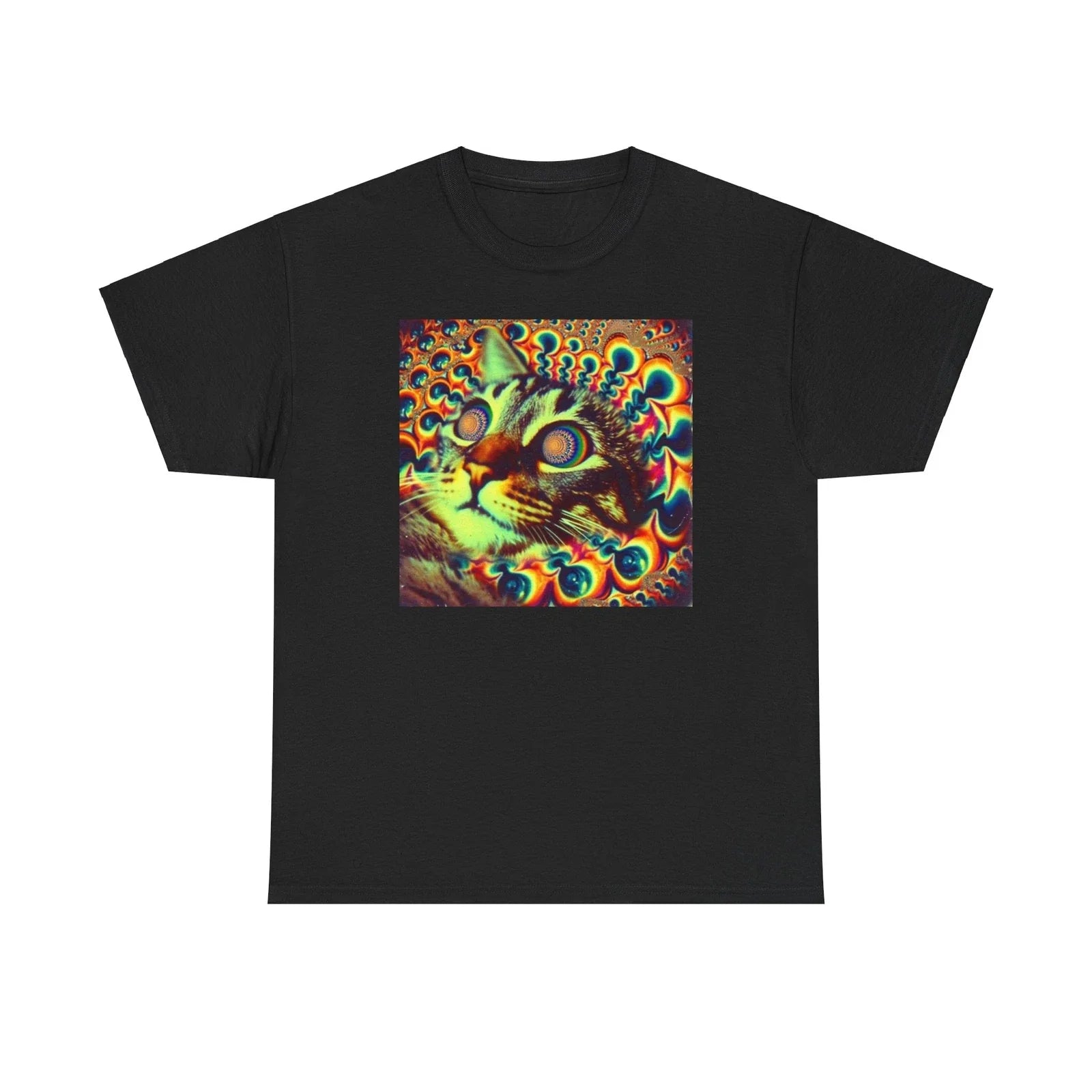 Psychedelic Cat Tee, Dark Grunge, Scene, Punk Aesthetic, Gothic Alt Shirt, D13 Unisex , , , Long Sleeve Tee