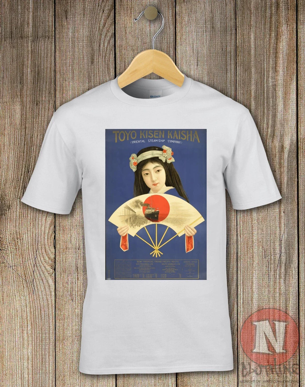 Japan tourist poster Aesthetic Japanese Steamship 1930's art Unisex , , , Long Sleeve Tee