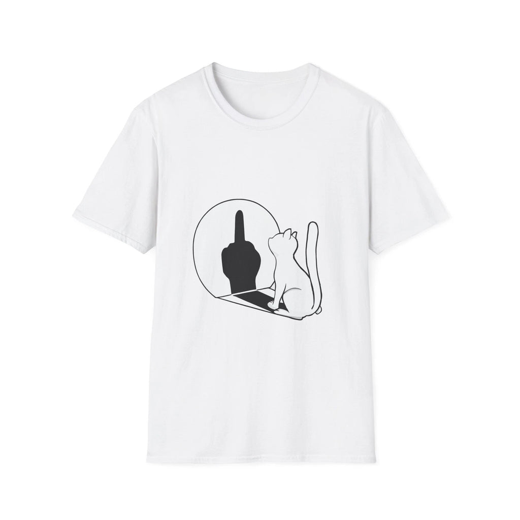 Funny Cat Middle Finger T-Shirt | Sarcastic Mirror Cat Tee