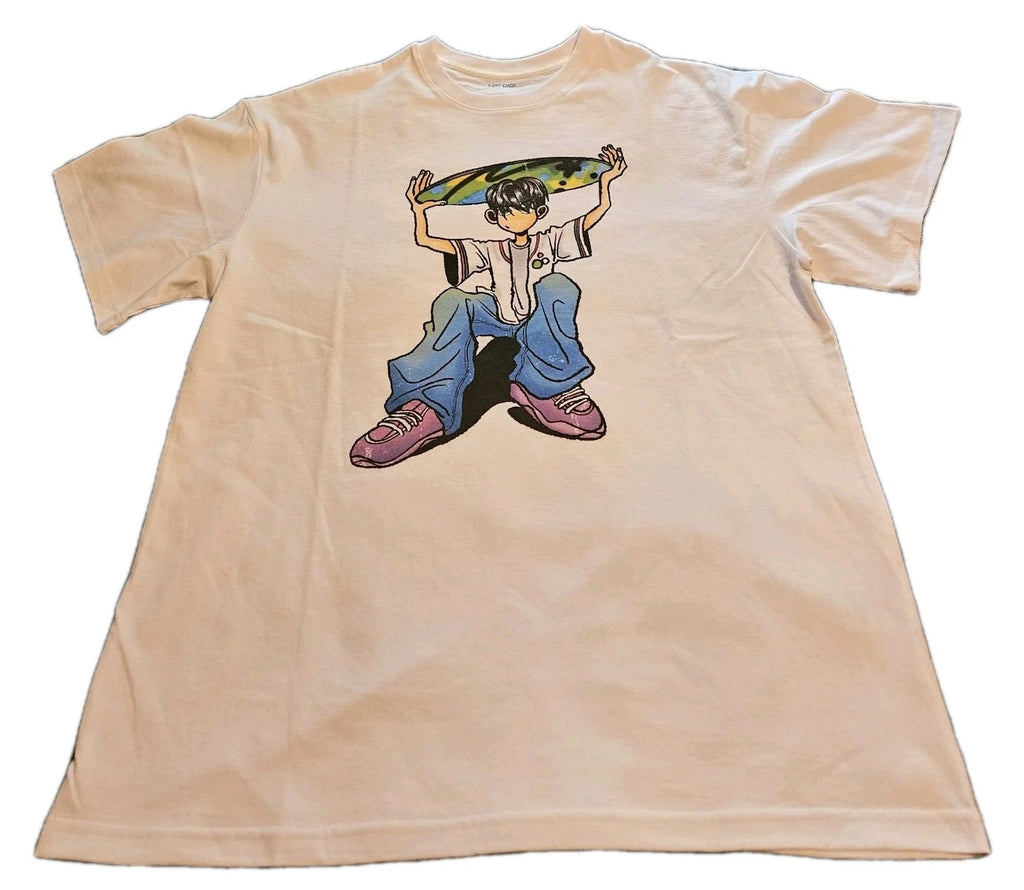 NCT WISH JAEHEE POP UP Illustration Graphic Print White T-Shirt Size Large NWOT