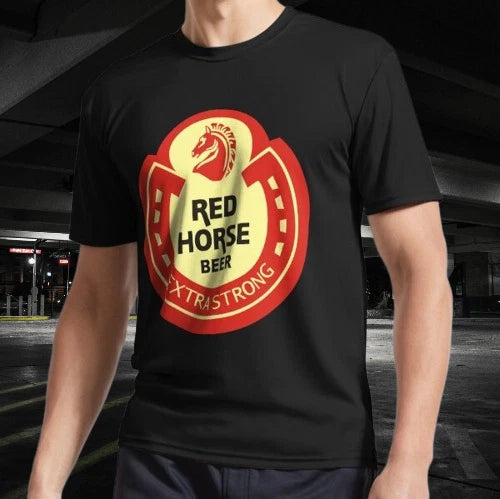 Red Horse Beer Logo Active T-Shirt Funny Size S to 5XL