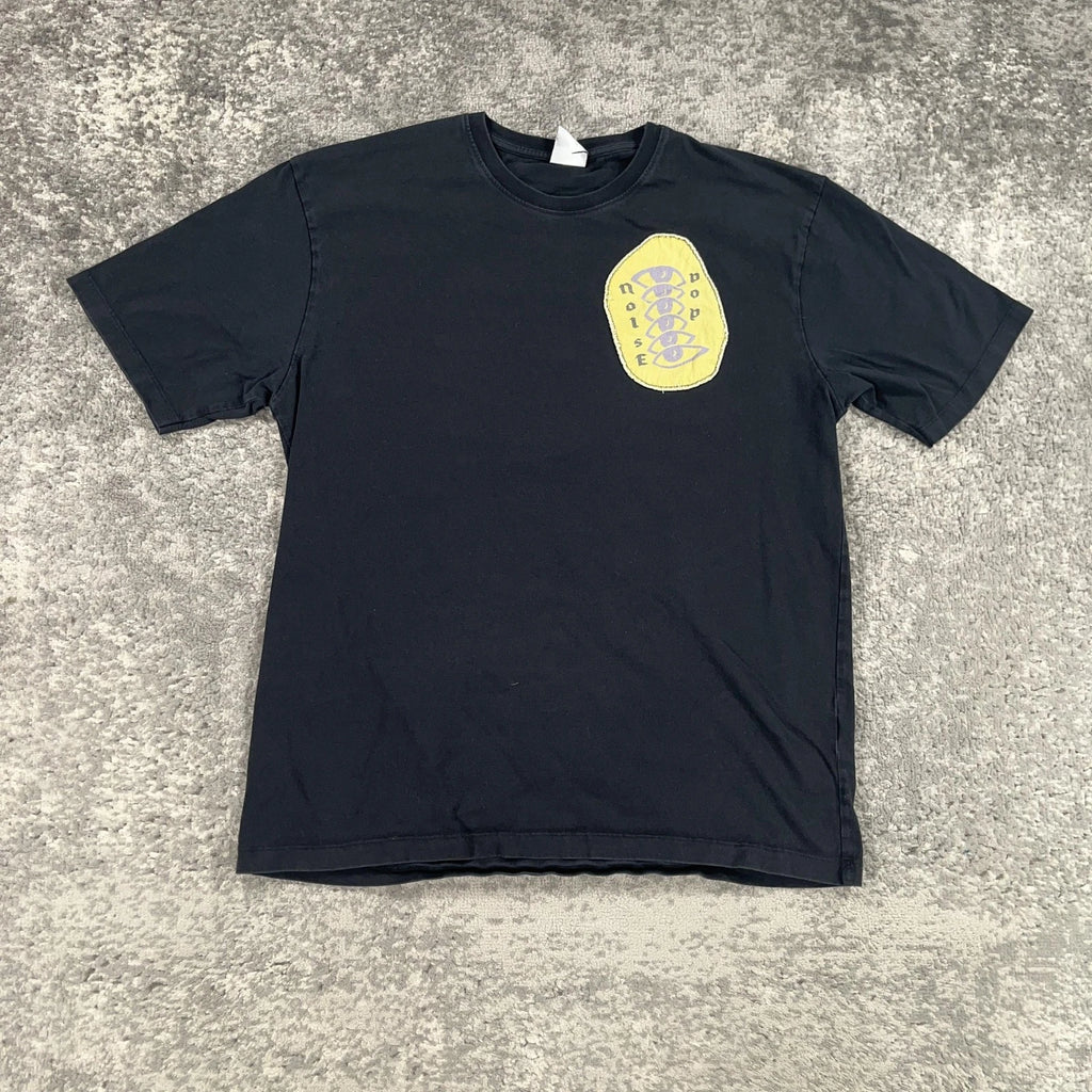 Zara Shirt Mens XL Black Noise Pop Patch Graphic Tee Portugal Streetwear Art Tee