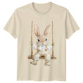 Cute Rabbit Bunny Sitting On Wildlife Birthday Gift For Him And Her Unisex , , , Long Sleeve Tee