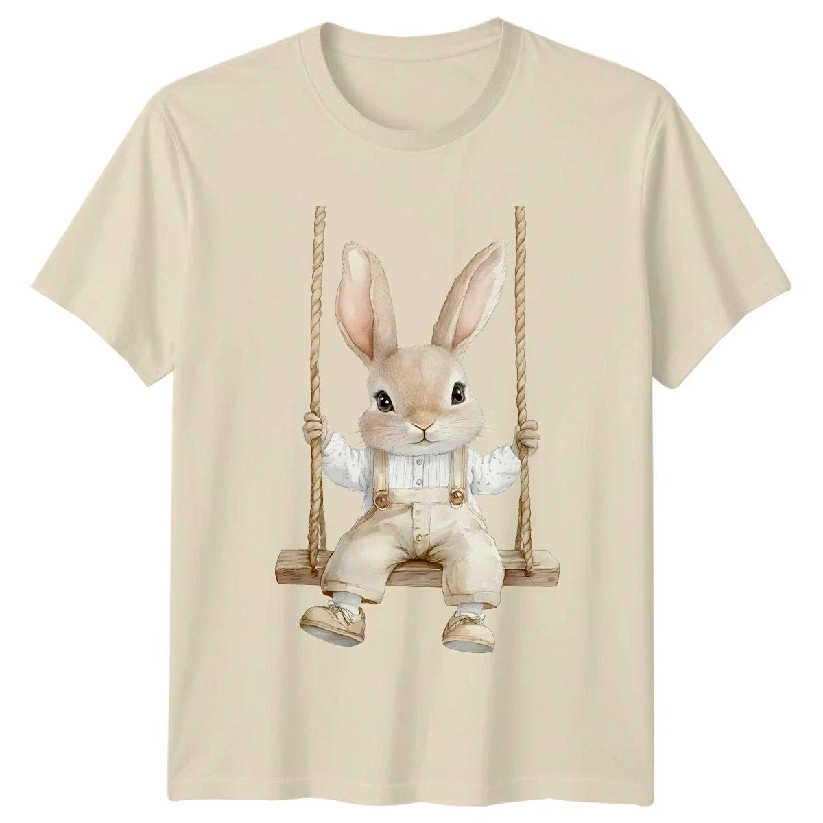 Cute Rabbit Bunny Sitting On Wildlife Birthday Gift For Him And Her Unisex , , , Long Sleeve Tee