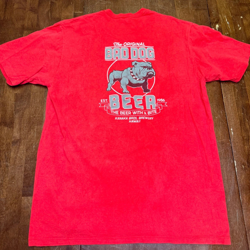 Crazy Shirt Hawaii T-Shirt Mens XL Red Bad Dog Beer Bulldog Vintage Made in USA