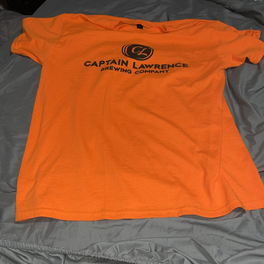 Captain Lawrence Brewing Company NY LRG Mens Black Double-sided Graphic Logo Tee