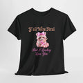 Y'all Were Feral But I Lowkey Love You Cute Coquette Raccoon, Premium Soft Tee Unisex , , , Long Sleeve Tee