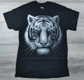 Tiger Shirt Adult Large Black Unique Art Style White Tiger Mens Unisex , , , Long Sleeve Tee