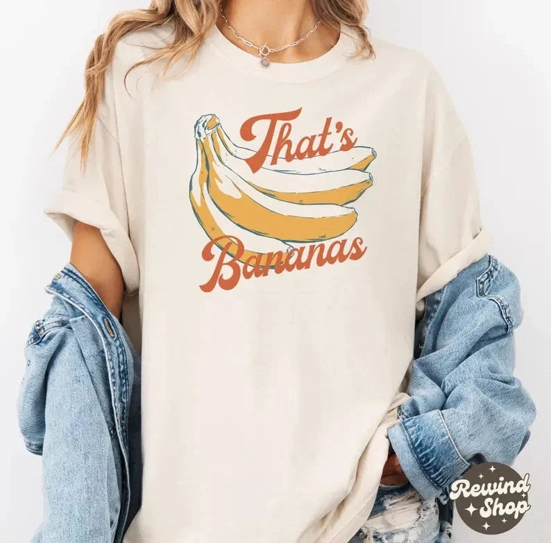 That's Bananas Shirt, Funny Bananas Shirt, Fruir Banana, Vintage Aesthetic Shirt Unisex , , , Long Sleeve Tee