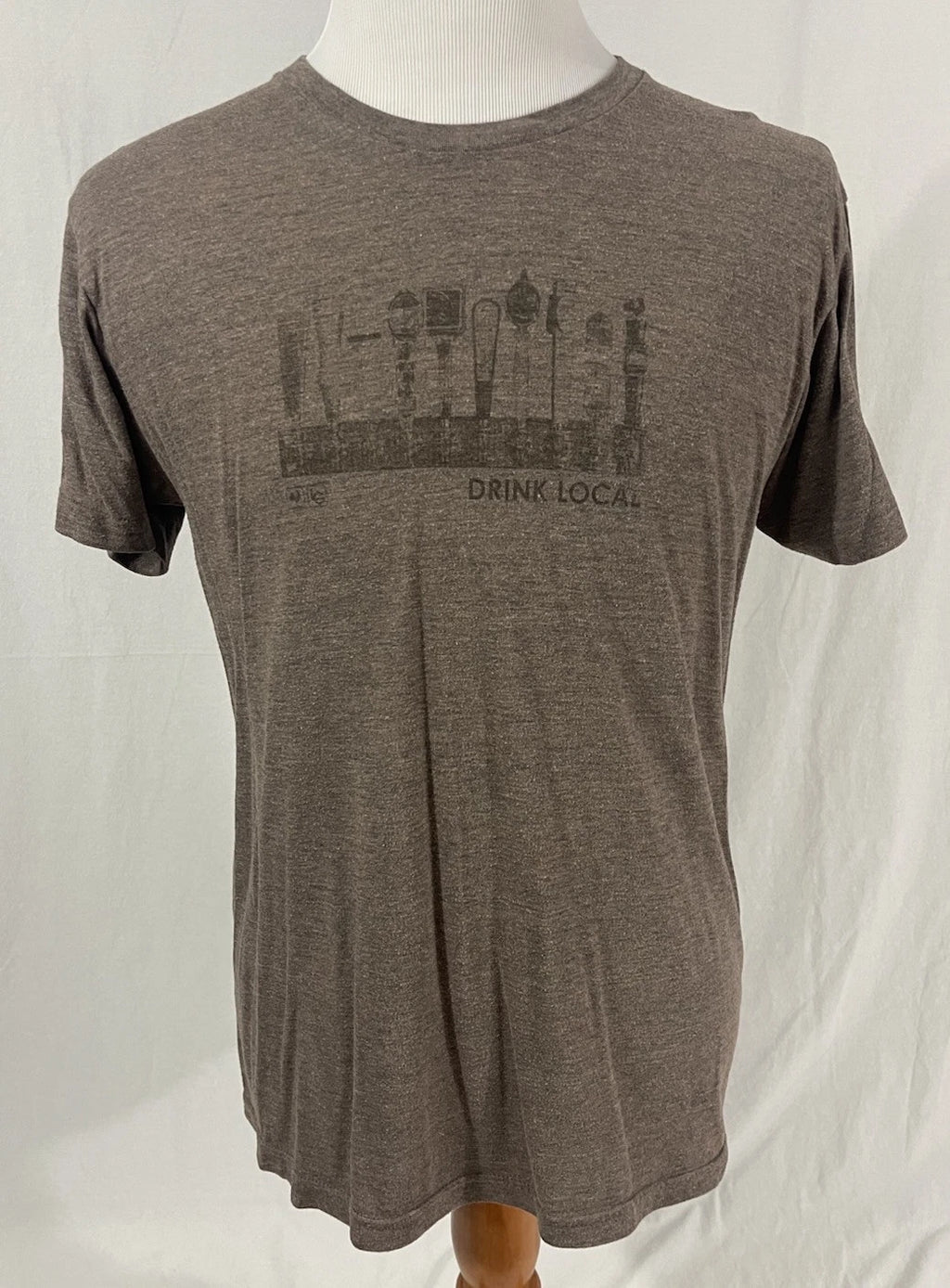 Locally Grown  - DRINK LOCAL - Brown Craft Beer 50/50 Shirt - Men's Large