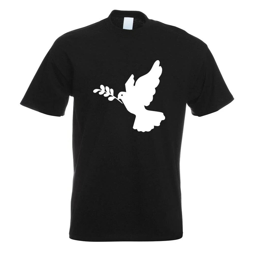 Dove of peace motif printed fun shirt design print Unisex , , , Long Sleeve Tee