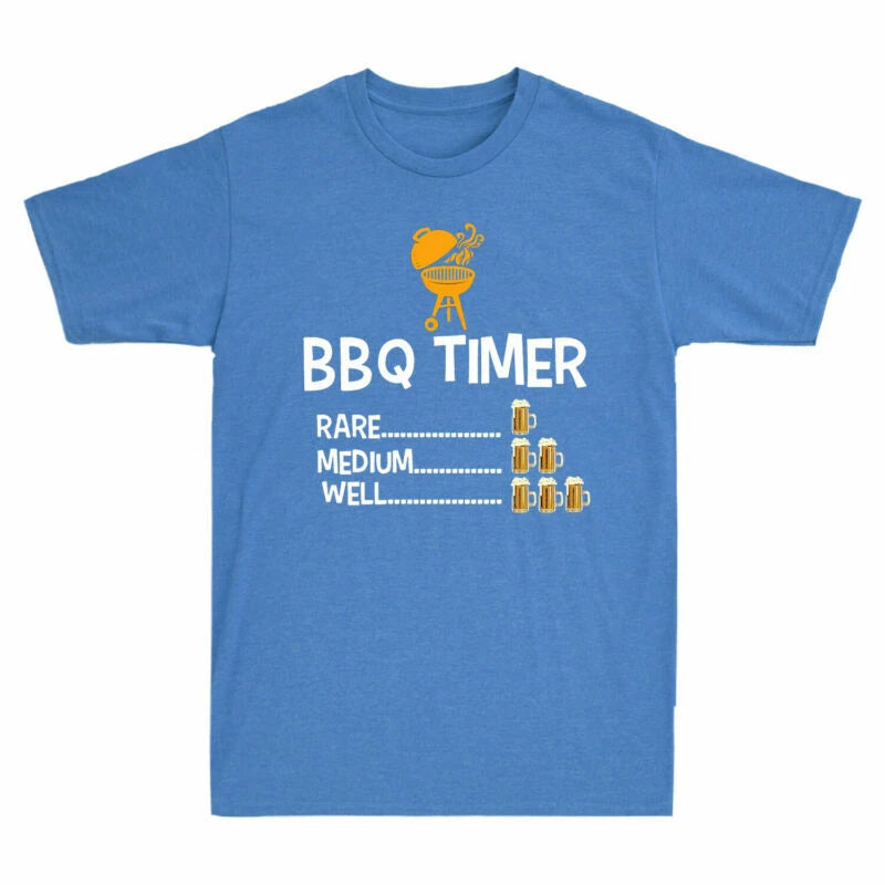 Well Rare Medium Timer Beer Gift Sleeve BBQ Cotton T-Shirt Men's Funny Short