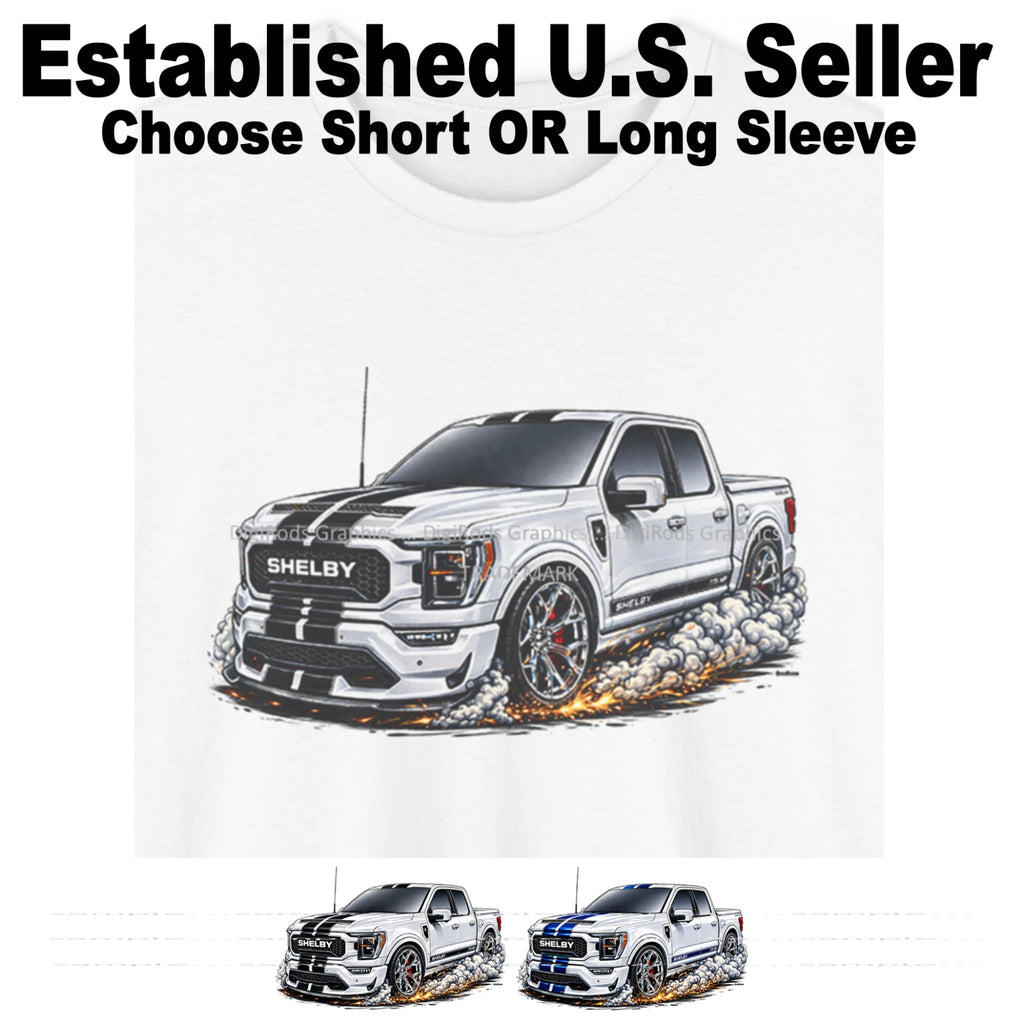 DigiRods DigiRods Ford F-150 Shelby Super Snake Side View Cartoon Truck T Shirt