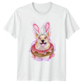 Cute Dog Donut Bunny Ears Kawaii Dessert Dog Lover Easter Gift Unisex , , , Long Sleeve Tee