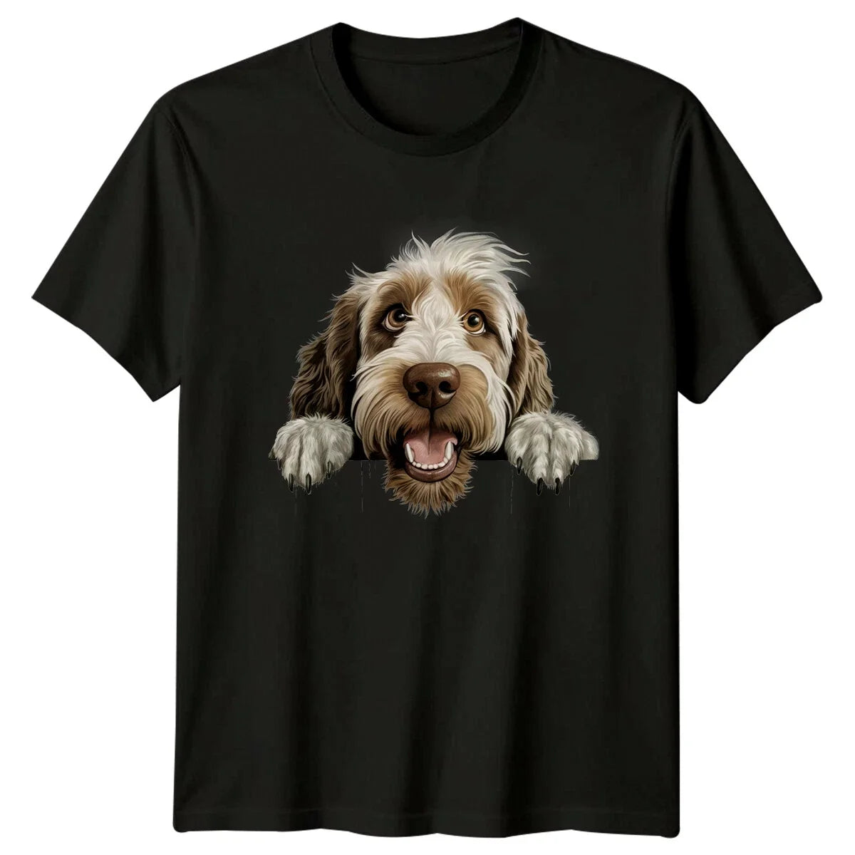 Cute Dog Breed Peek A Boo Style Art Unisex , , , Long Sleeve Tee