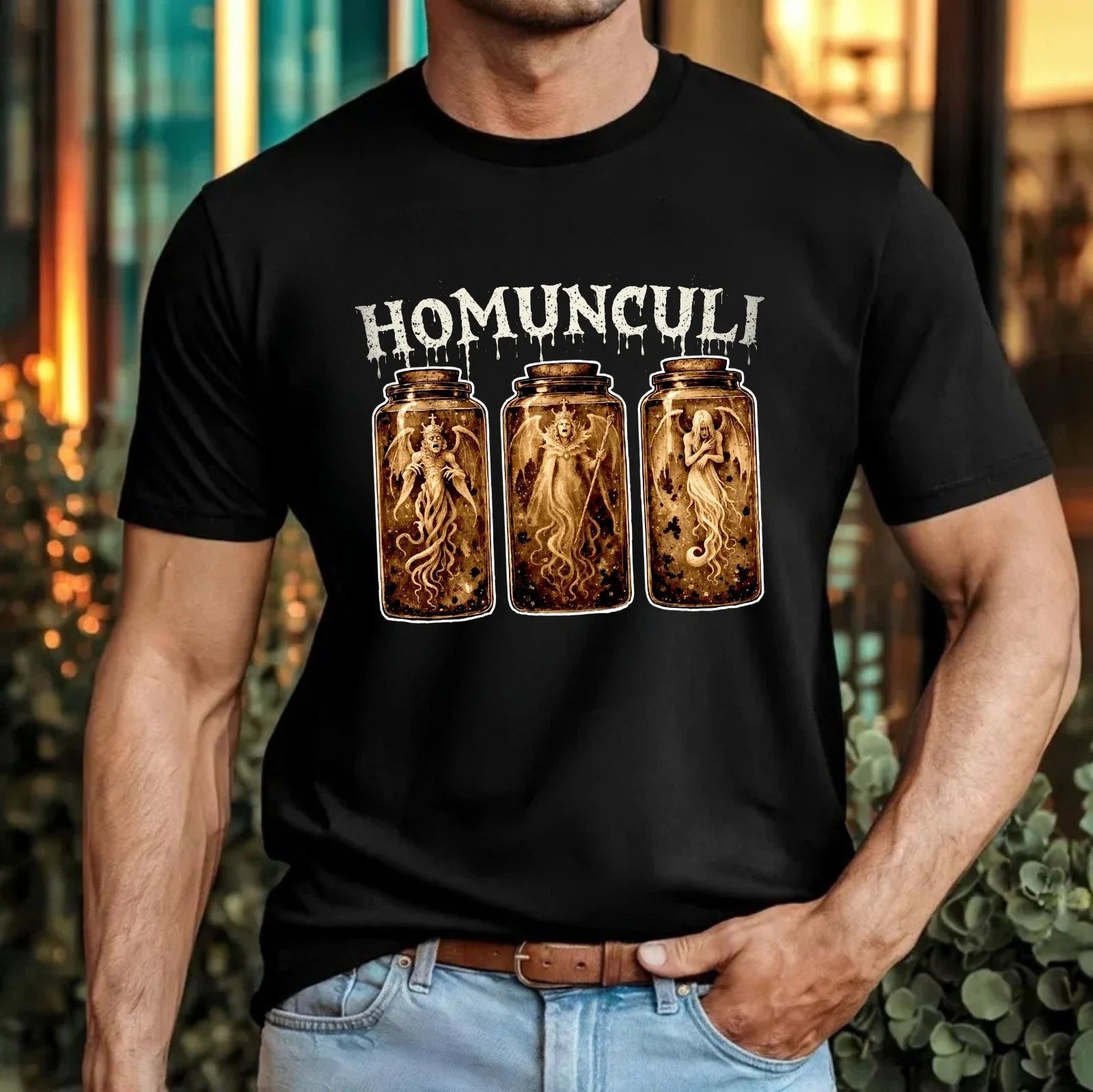 Small Prophets Homunculi Jar Odd Prophecy Glass Jar Quirky Alchemy Top Unisex , , , Long Sleeve Tee