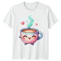 Cute Happy Coffee Cup Design Kawaii Drink Coffee Lovers Gift Unisex , , , Long Sleeve Tee
