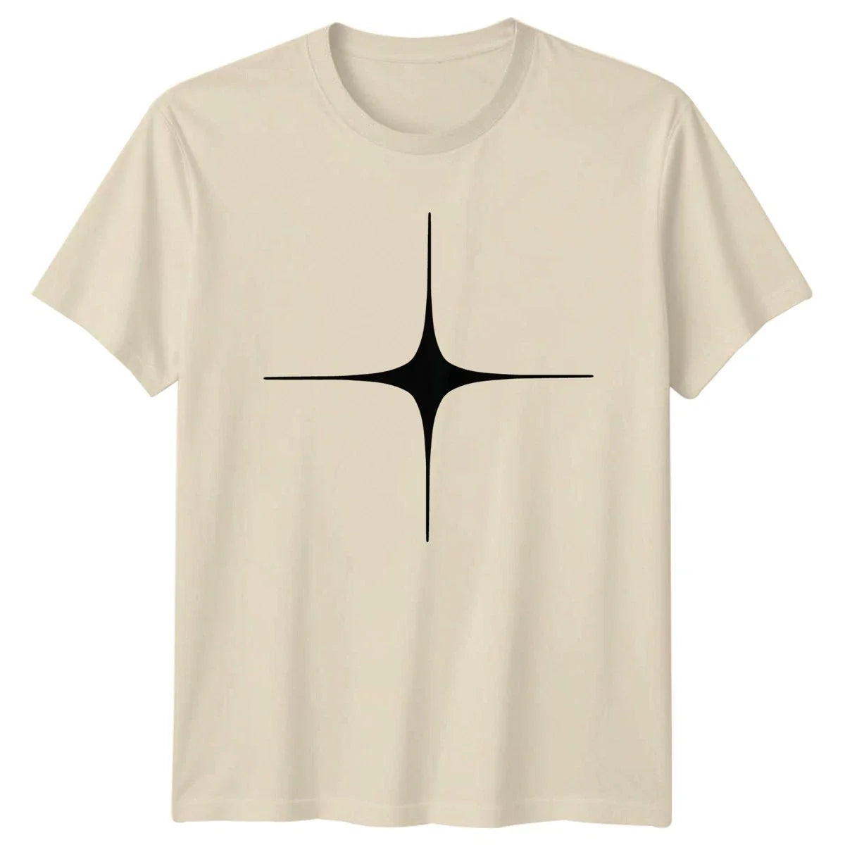 Minimalist Black Abstract Four Point Star Graphic Abstract Birthday Gift Unisex , , , Long Sleeve Tee