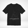 Amsterdam Netherlands Train Map Minimalist Rail Graphic Tee Streetwear Unisex , , , Long Sleeve Tee