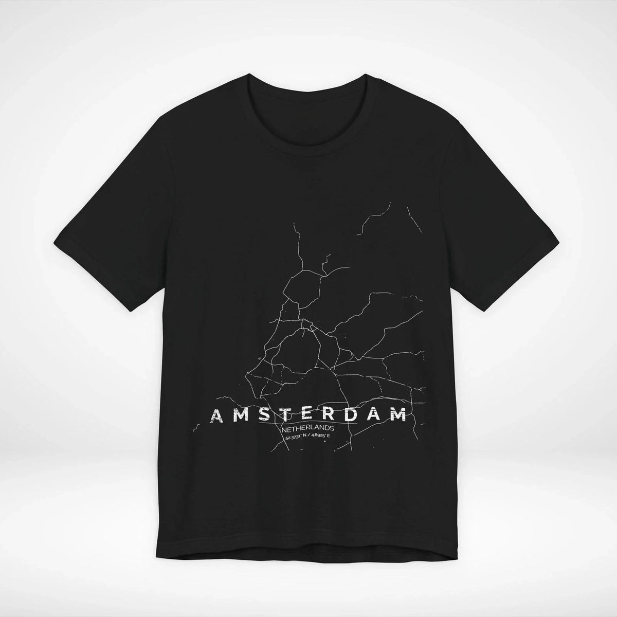 Amsterdam Netherlands Train Map Minimalist Rail Graphic Tee Streetwear Unisex , , , Long Sleeve Tee
