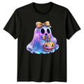 Cute Sparkle Ghost Halloween Pumpkin Mens Womens Graphic Tee Unisex , , , Long Sleeve Tee