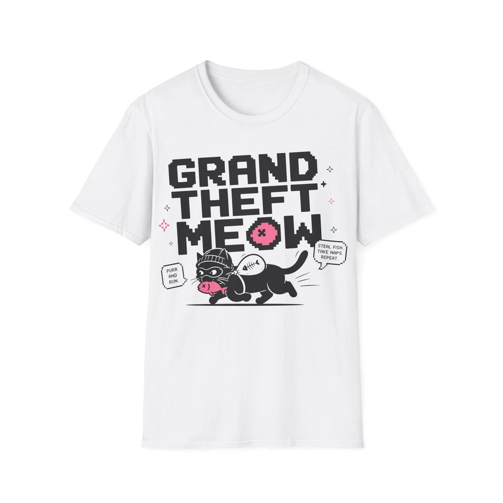 Grand Theft Meow T-Shirt | Retro Pixel Cat Design| Cat Lover Gift |