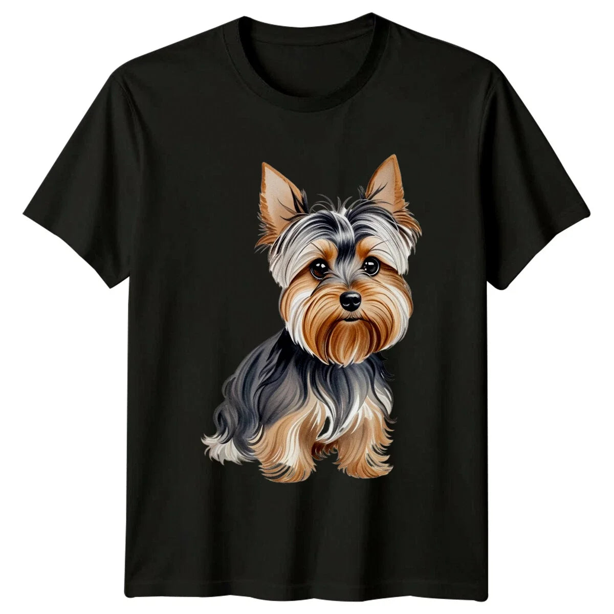 Cute Yorkshire Terrier Dog Breed Cartoon Unisex , , , Long Sleeve Tee