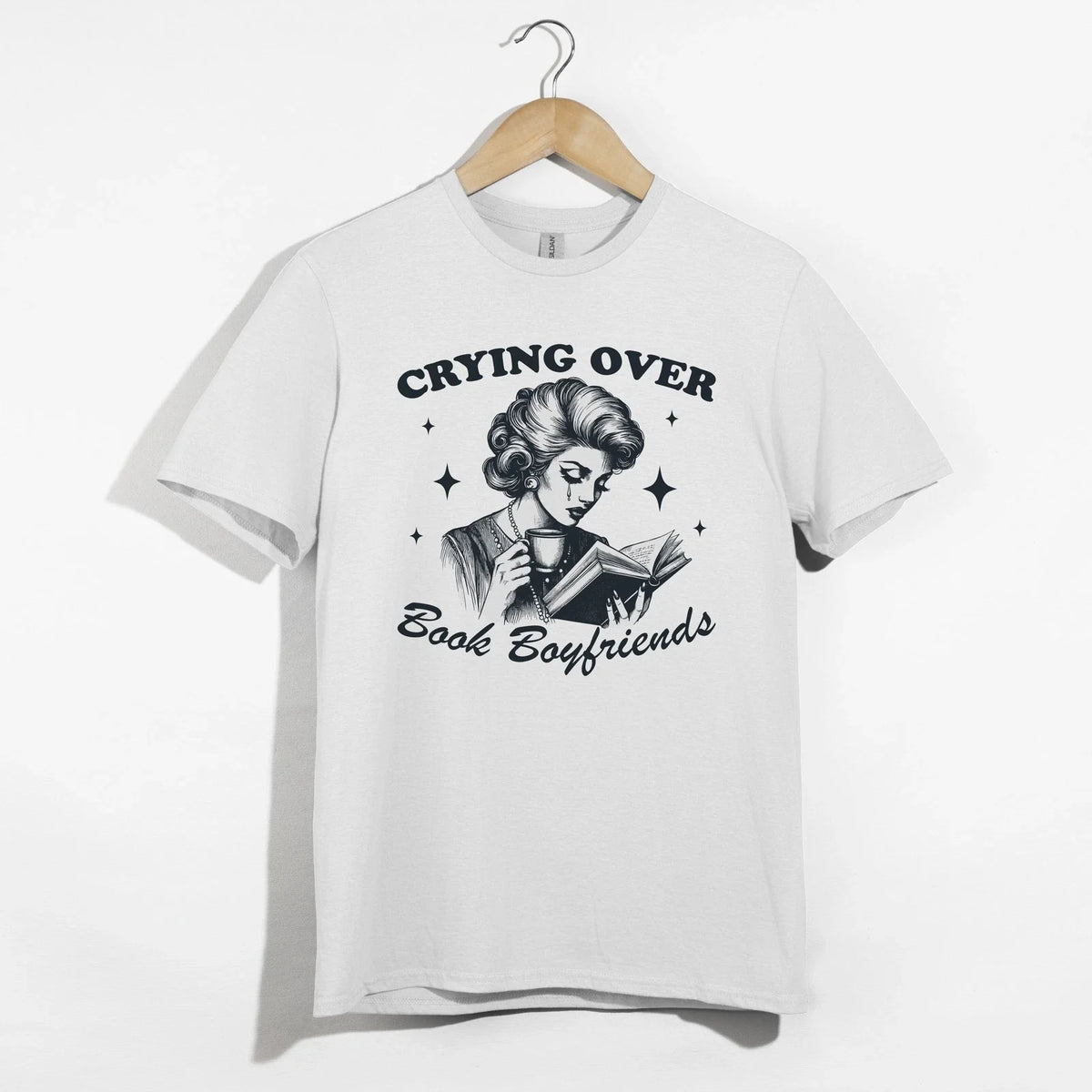 Crying Over Book Boyfriends Shirt, Reader Sad Girl Aesthetic Bookworm Tee Gift Unisex , , , Long Sleeve Tee