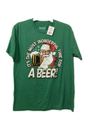 Santa Most Wonderful Time For A Beer Holiday Men’s T-Shirt Adult S