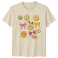 Cute Citrus Fruit Slices And Bows Womens Coquette Aesthetic Fashion Unisex , , , Long Sleeve Tee