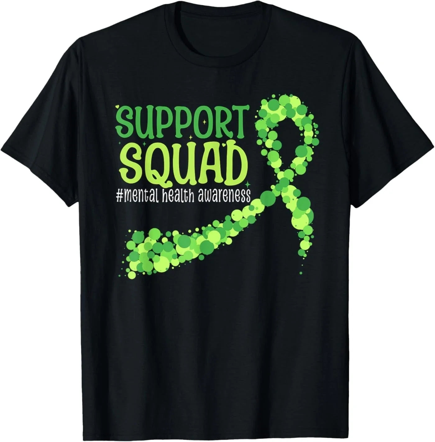 Cute Green Ribbon Mental Health Awareness Support Squad Unisex , , , Long Sleeve Tee