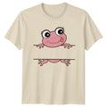 Cute Frog Peeking Pun , Animal Lover Tee Unisex , , , Long Sleeve Tee