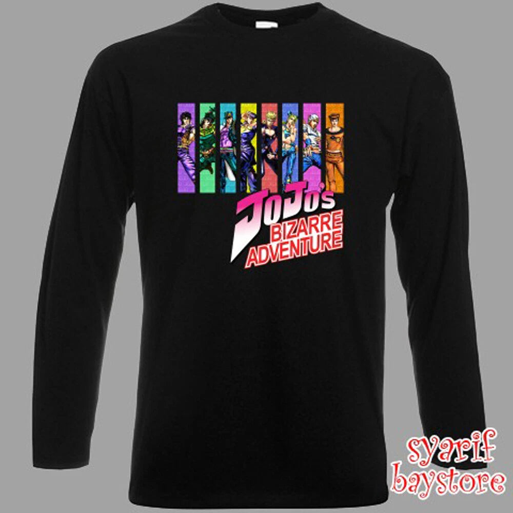 Jojo's Bizzare Adventure Anime Cartoon Men's Black Size S to 3XL
