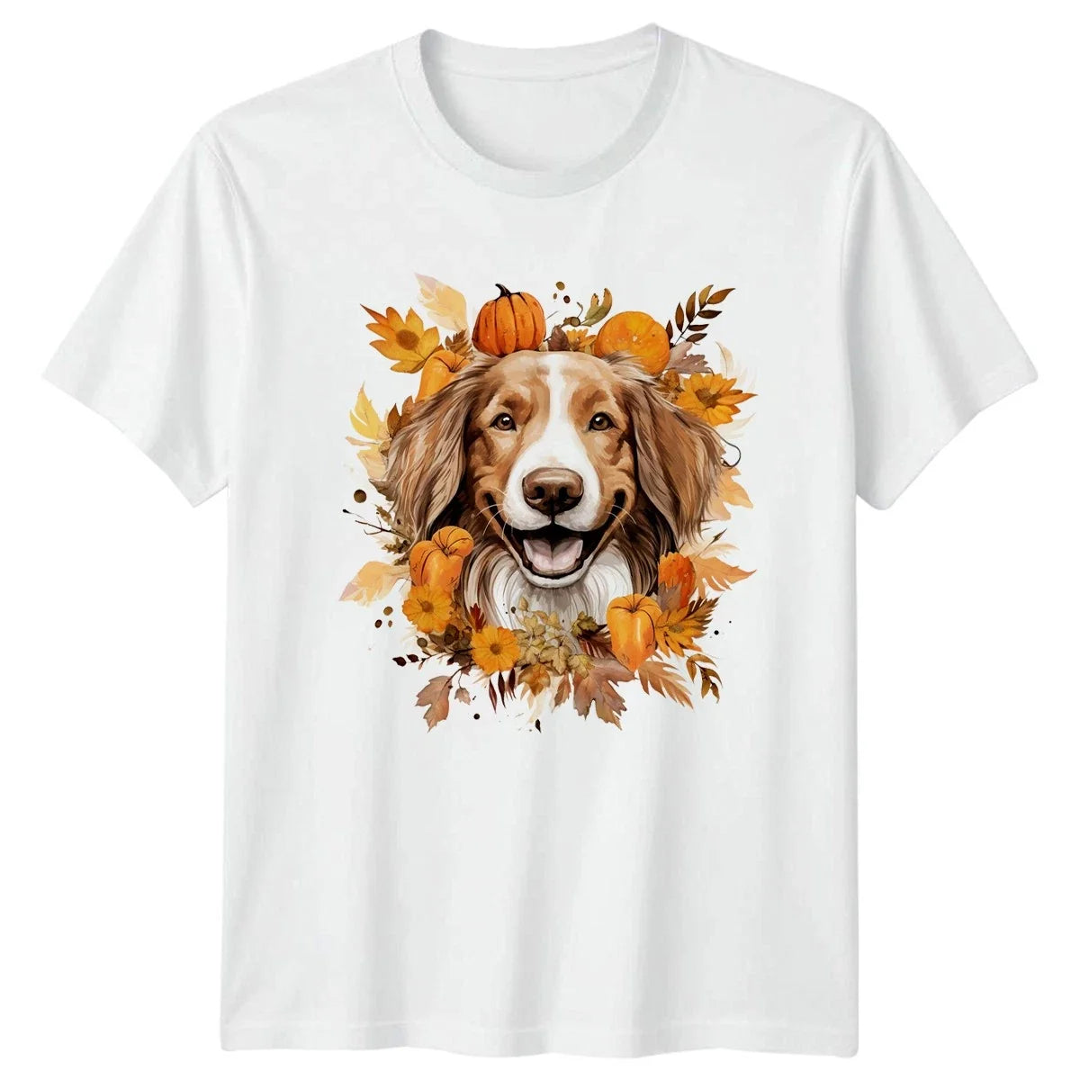 Cute Fall Dog Watercolor Autumn Retriever Dogs Gift For Him And Her Unisex , , , Long Sleeve Tee