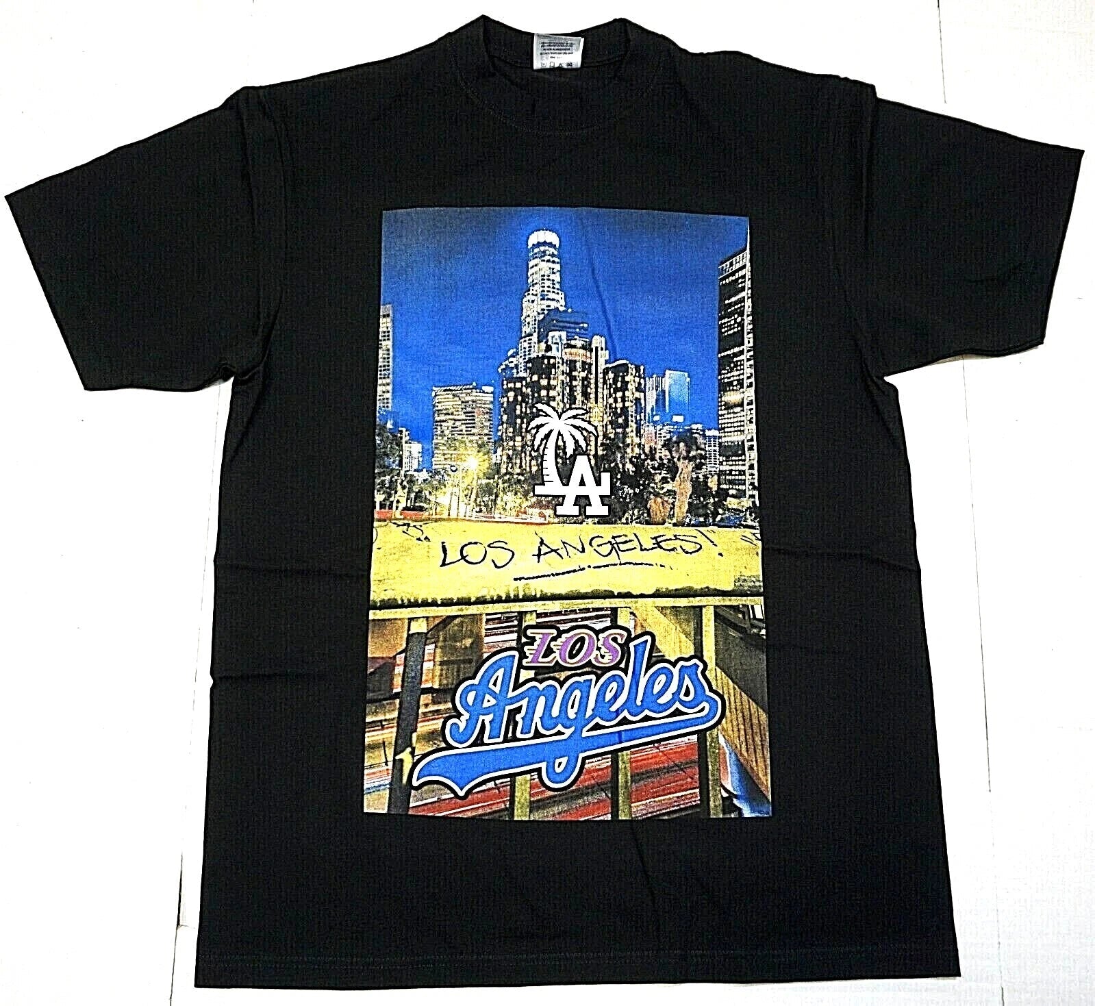 Los Angeles City LA Sports Urban Streetwear Men's Black New Unisex , , , Long Sleeve Tee