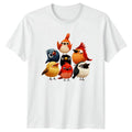 Cute Cartoon Birds Animals Mens T Shirt Womens Tee Graphic Unisex Top Unisex , , , Long Sleeve Tee
