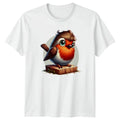 Adorable Fluffy Robin Bird Cute Animals Bird Birthday Gift Unisex , , , Long Sleeve Tee