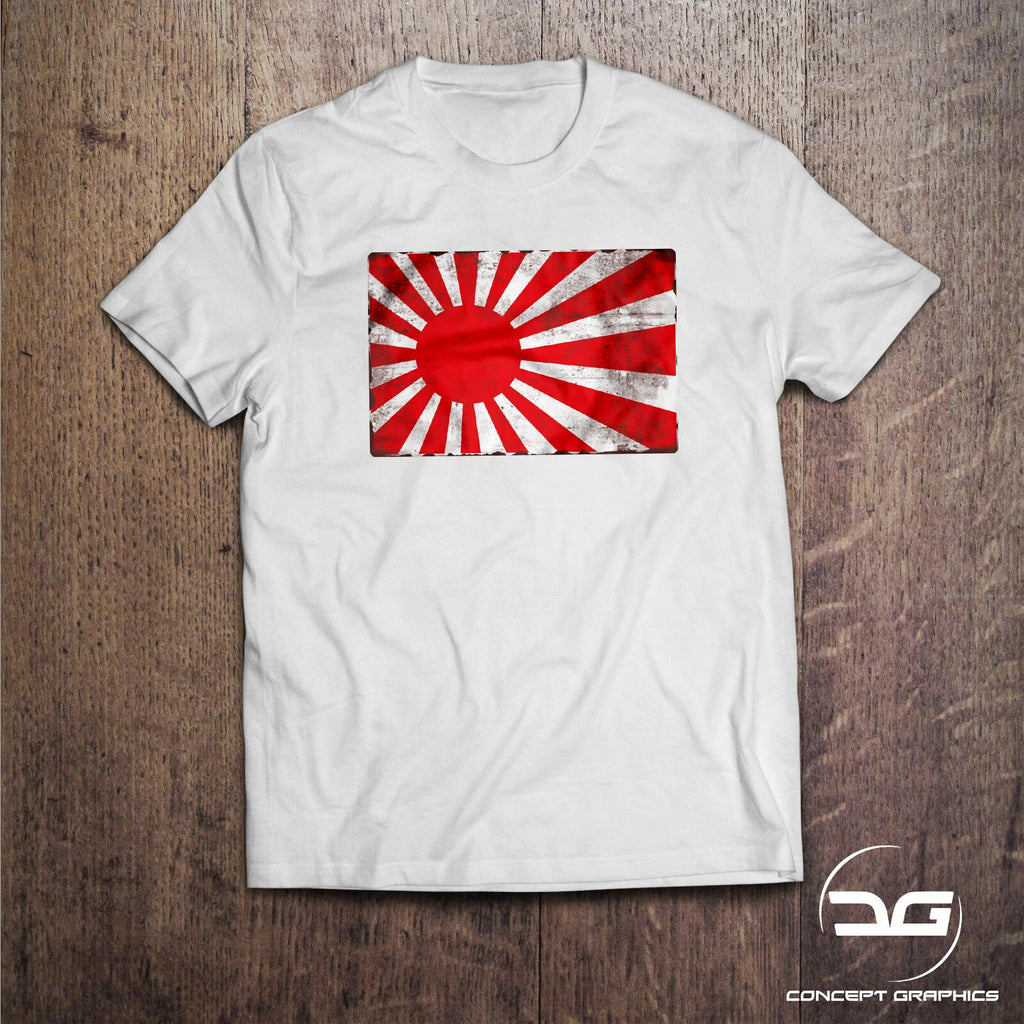 JDM Japanese Rising Sun Flag Vintage Men's White Novelty Car Gift T-Shirt Drift