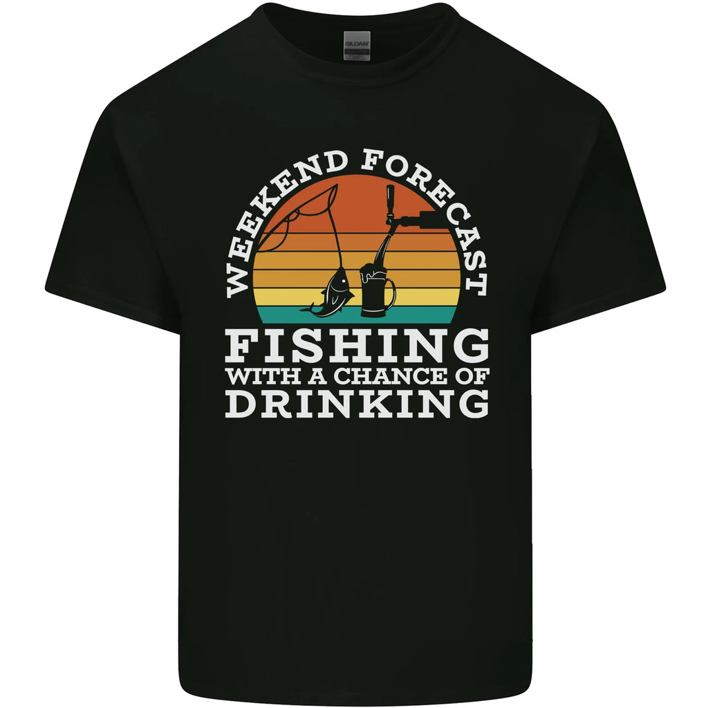 Fishing Forecast Funny Fisherman Beer Alcohol Mens Light Cotton T-Shirt