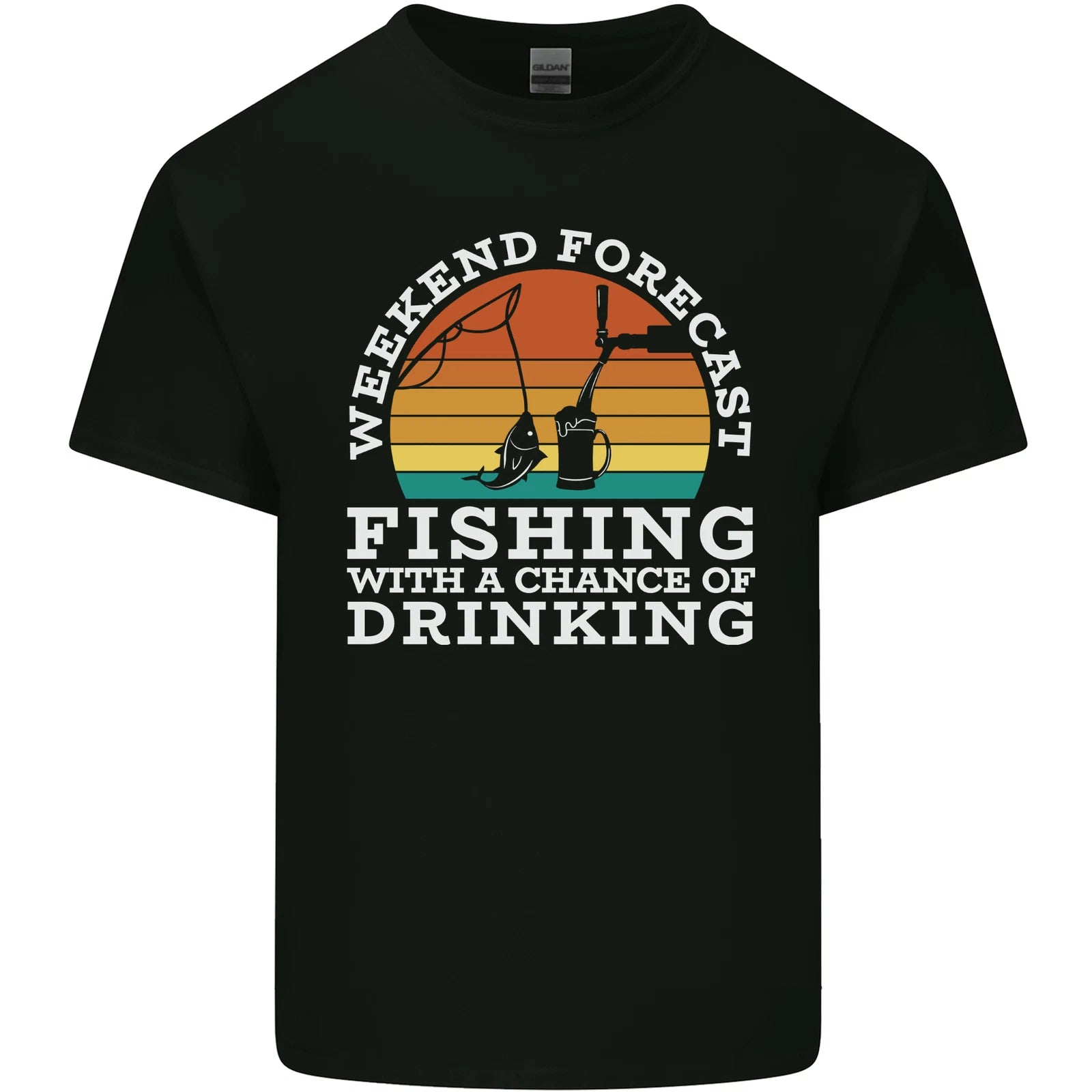 Fishing Forecast Funny Fisherman Beer Alcohol Mens Light Cotton T-Shirt