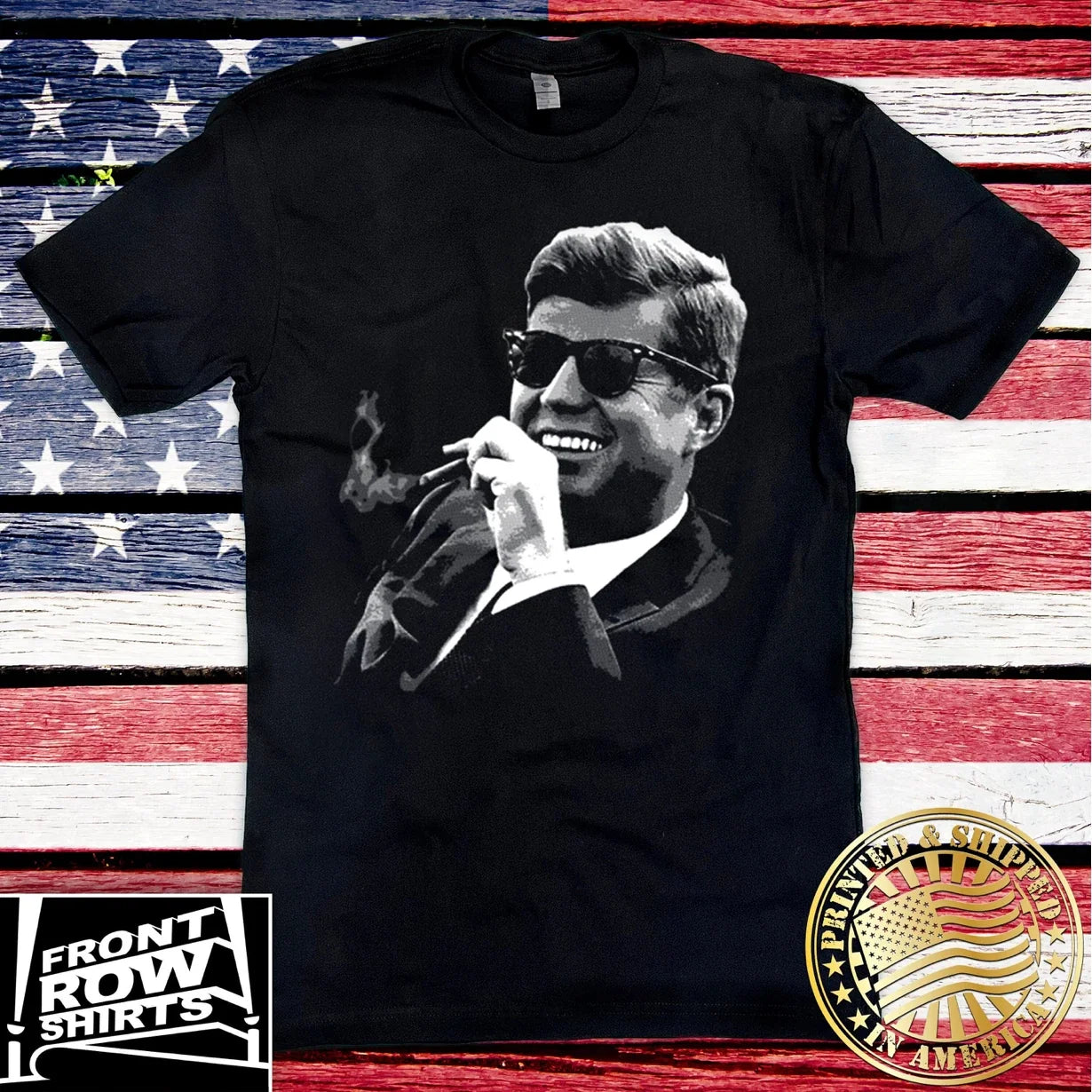 JOHN F. KENNEDY CIGAR & SUNGLASSES ***COOL JFK*** Unisex , , , Long Sleeve Tee