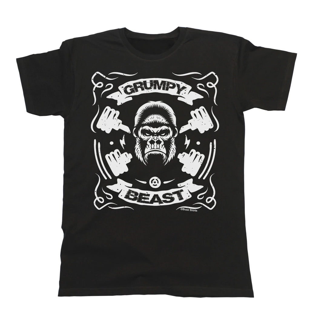 Grumpy Beast Gorilla Funny Mens  T-Shirt Dad Father Grandad Christmas