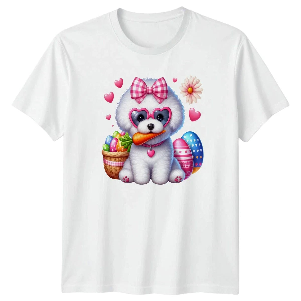 Cute Fluffy Dog Easter Bunny Womens Puppy Easter Easter Gift For Her Unisex , , , Long Sleeve Tee