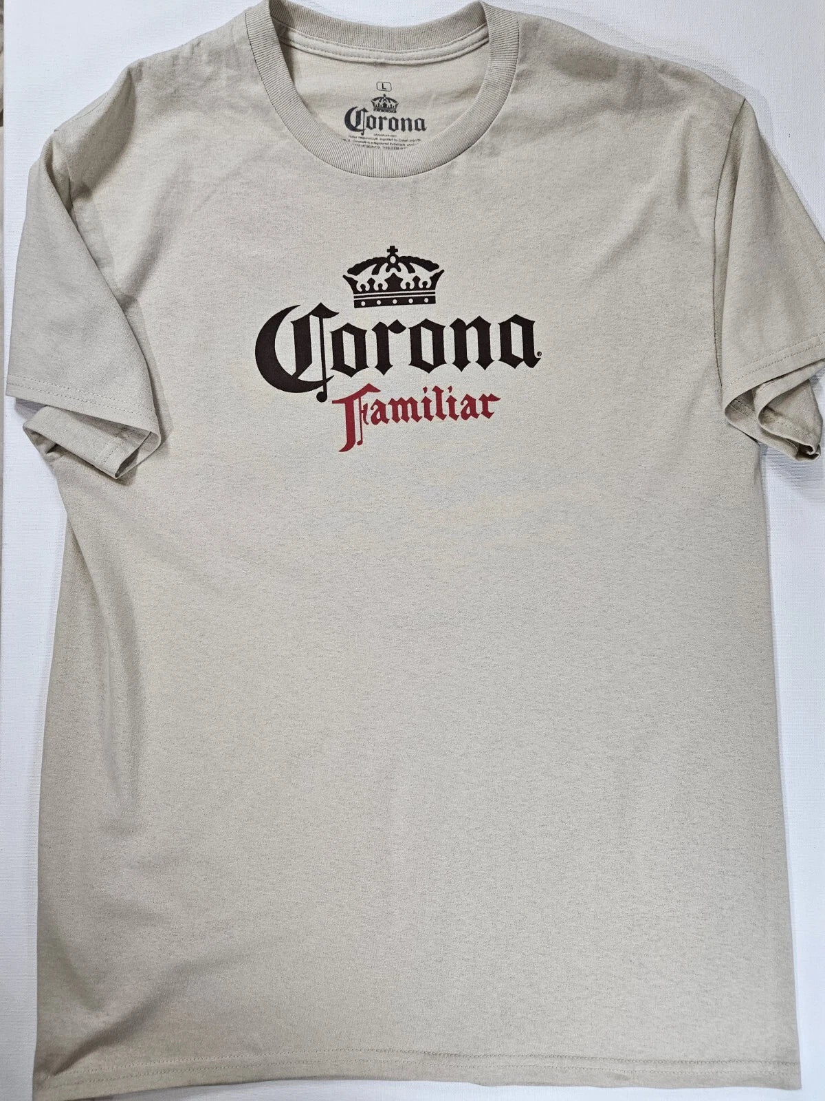 Corona Beer T-shirt Mens Large Beige Familiar Edition Casual Southwest Style