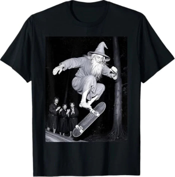 Wizard Skateboarding Funny Skater Graphic Tees Unisex , , , Long Sleeve Tee